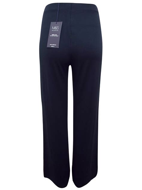 m&s navy trousers women
